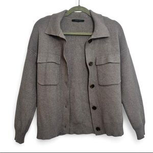 Cyrus—Gray Knit Button Up Cardigan Sweater